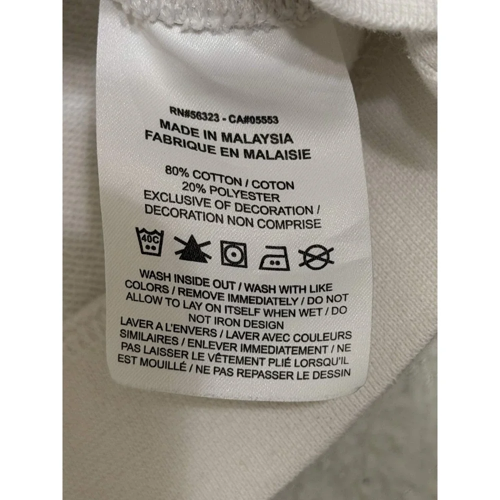 Nike Mens Just Do It Crewneck Sweatshirt White Graphic Fleece Pullover Size L